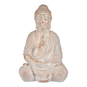 Decorative Garden Figure Buddha White/Gold Polyres