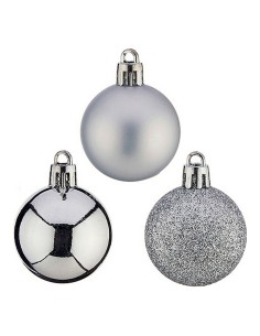 Conjunto de bolas de Natal Prateado Plástico Ø 15 cm (4 Unidades) | Tienda24 Tienda24.eu