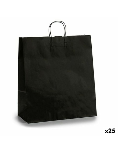 Bolsa de Papel Negro 16 x 57,5 x 46 cm (25 Unidades) | Tienda24 Tienda24.eu