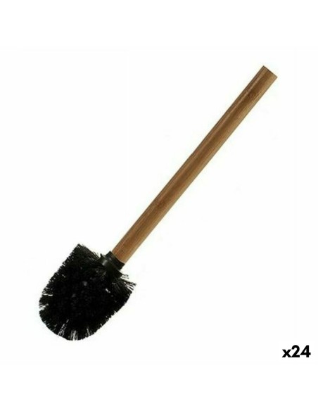 Escobilla para el Baño Negro Marrón Bambú (8 x 35,5 x 8 cm) (24 Unidades) | Tienda24 Tienda24.eu