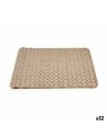 Bath rug Braiding Beige PVC (0,03 x 50 x 50 cm) (12 Units) | Tienda24 Tienda24.eu