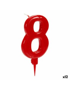 Candela Rosso Compleanno Numeri 8 (12 Unità) da BigBuy Home, Articoli per feste - Ref: S3616148, Precio: 13,84 €, Descuento: %