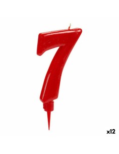 Candela Rosso Compleanno Numeri 7 (12 Unità) da BigBuy Home, Articoli per feste - Ref: S3616156, Precio: 13,84 €, Descuento: %