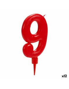 Candela Rosso Compleanno Numeri 9 (12 Unità) da BigBuy Home, Articoli per feste - Ref: S3616164, Precio: 13,84 €, Descuento: %