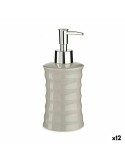 Soap Dispenser Waves Ceramic Grey Metal 12 Units (260 ml) | Tienda24 Tienda24.eu