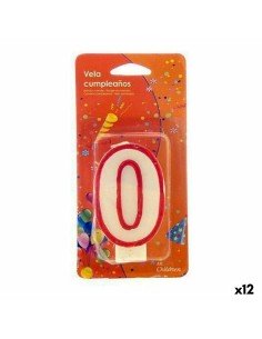 Candela Rosso Bianco Compleanno Numeri 0 (12 Unità) da BigBuy Home, Articoli per feste - Ref: S3616626, Precio: €2.80, Descue...