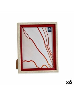 Cornice Portafoto Cristallo Rosso Legno Marrone Plastica (24 x 2 x 29 cm) (6 Unità) da Gift Decor, Cornici da parete e da tav...