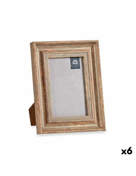 Cadre photo Verre Bois Marron Bronze Plastique (16,5 x 2 x 21 cm) (6 Unités) | Tienda24 Tienda24.eu