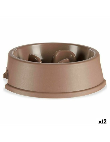 Gamelle à Alimentation Lente pour Animaux de Compagnie Beige Plastique (27 x 7,5 x 27 cm) (12 Unités) | Tienda24 Tienda24.eu