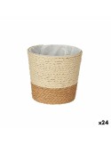 Blumentopf Braun natürlich Schnur Kunststoff 11 x 10,5 x 11 cm (24 Stück) | Tienda24 Tienda24.eu