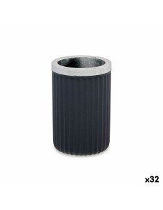 Suporte para a escova de Dentes Versa Cinzento Cerâmica Plástico 7 x 10 x 7 cm | Tienda24 Tienda24.eu