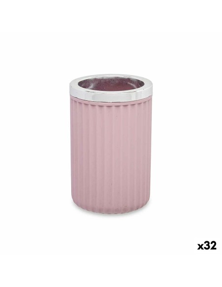 Bicchiere Portaspazzolini da Denti Rosa Plastica 32 Unità (7,5 x 11,5 x 7,5 cm) da Berilo, Supporti e distributori - Ref: S36...