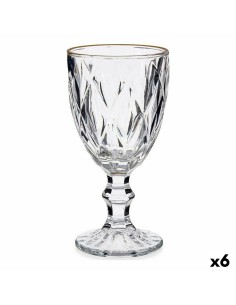 verre de vin Rayures Gris verre 260 ml (6 Unités) | Tienda24 Tienda24.eu