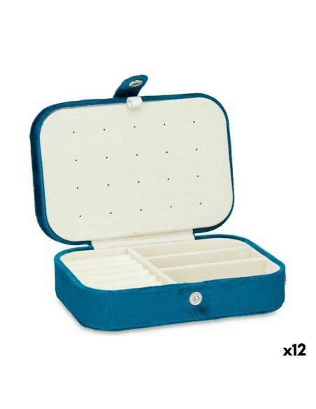 Box-Schmuckkästchen Blau Samt (16,2 x 6 x 11,5 cm) (12 Stück) | Tienda24 Tienda24.eu