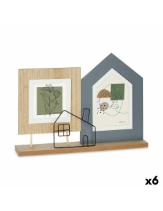 Fotorahmen Weiß Grau Holz Kristall 20 x 1 x 25 cm | Tienda24 Tienda24.eu