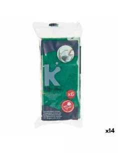 Scheuerschwämme-Set Abrasive Faser Gelb grün Cellulose 9 x 5,5 x 2,5 cm (14 Stück) von BigBuy Home, Scheuerschwämme & Schrubb...