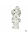 Plato Llano Rayas Porcelana Azul Blanco 6 Unidades