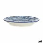 Plato de Postre Ø 20 cm Porcelana Azul Blanco 6 Un