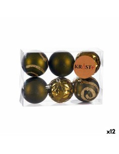 Set di palline di Natale Verde Plastica Ø 6 cm (12 Unità) da Krist+, Natale - Ref: S3622446, Precio: 19,72 €, Descuento: %