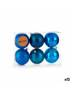 Set di palline di Natale Azzurro Plastica 7 x 8 x 7 cm (12 Unità) da Krist+, Natale - Ref: S3622490, Precio: 24,39 €, Descuen...