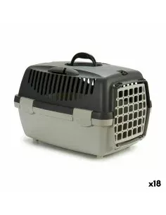 Gaiola de transporte para animais de estimação MPETS 62 x 53 x 58 cm Branco Branco/Preto Plástico | Tienda24 Tienda24.eu