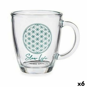 Mug Slow Life Transparent Glass 6 Units (320 ml)