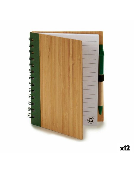 Cahier à Spirales avec Stylo 14 x 18 cm Bambou (12 Unités) | Tienda24 Tienda24.eu