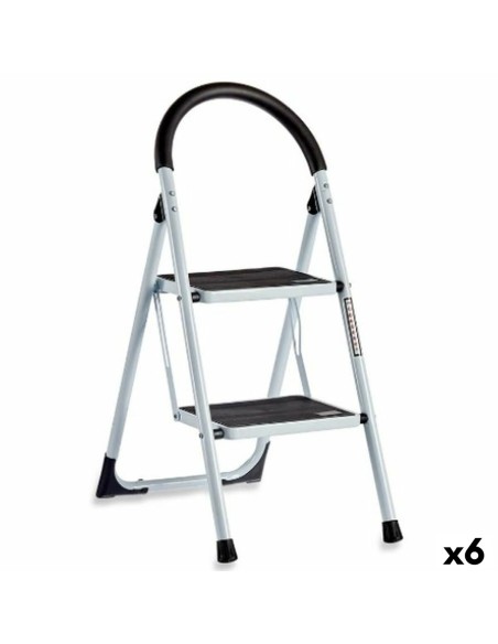 Klappbare Leiter Weiß Schwarz Grau Metall 38 x 50 x 84 cm (6 Stück) | Tienda24 Tienda24.eu