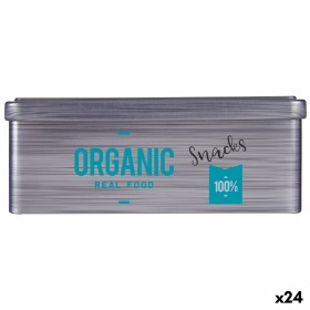 Tin Organic Snacks Grey Tin (11 x 7,1 x 18 cm) (24