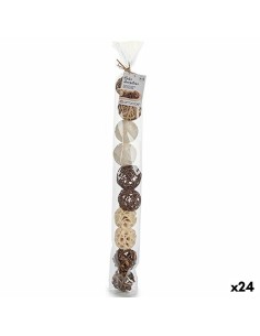 Sfera Decorativa Naturale Bianco Marrone Nero (24 Unità) da Gift Decor, Fiori artificiali - Ref: S3623544, Precio: 42,60 €, D...