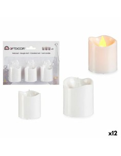 Candle Set LED White 4 x 4 x 3,7 cm (12 Units) | Tienda24 Tienda24.eu