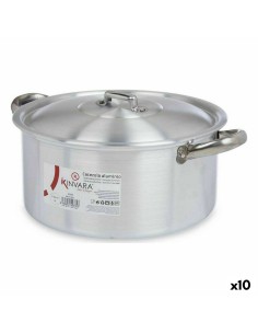 Casserole avec Couvercle en Verre Ø 24 cm Noir Aluminium (6 Unités) | Tienda24 Tienda24.eu