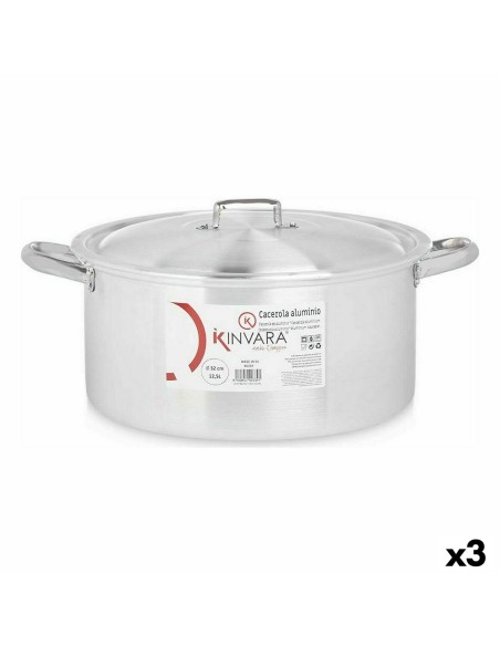 Topf mit Deckel Silberfarben Aluminium 12,5 L (3 Stück) | Tienda24 Tienda24.eu