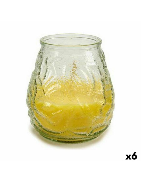 Vela Perfumada Amarillo Transparente Citronela 9 x 9,5 x 9 cm (6 Unidades) | Tienda24 Tienda24.eu