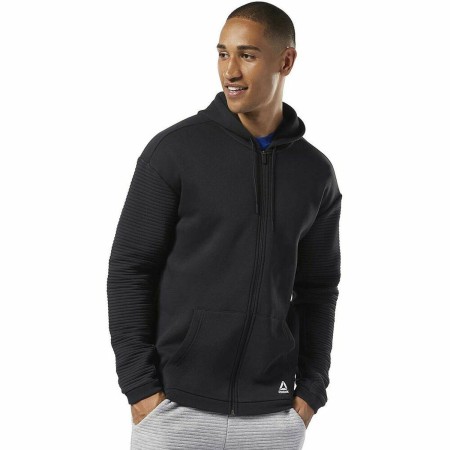 Sudadera con Capucha y Cremallera Hombre Reebok WOR FLEECE FZ HOOD EC0900 Negro de Reebok, Hombre - Ref: S2019362, Precio: 47...