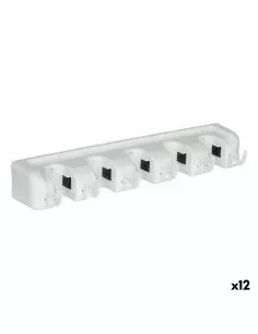 Soporte Utensilios de limpieza Blanco Caucho Polipropileno 4,3 x 8,5 x 6 cm (12 Unidades) de BigBuy Home, Utensilios de limpi...