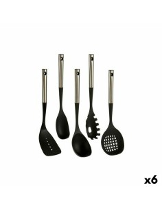 Juego de Utensilios de Cocina Negro Plástico 8,5 x 35 x 20,5 cm (6 Unidades) de Kinvara, Espátulas - Ref: S3623966, Precio: 6...