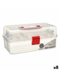 Caixa Multiusos Vermelho Transparente Plástico 33 x 15 x 19,5 cm (8 Unidades) | Tienda24 Tienda24.eu