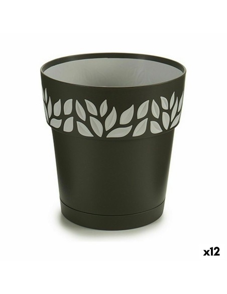 Vaso Autoirrigante Stefanplast Cloe Antracite Plastica 15 x 15 x 15 cm (12 Unità) da Stefanplast, Vasi tradizionali - Ref: S3...