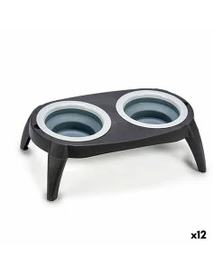 Ciotola per animali domestici Pieghevole Nero Silicone Plastica 9 x 39 x 9 cm (12 Unità) da Mascow, Piatti - Ref: S3624119, P...