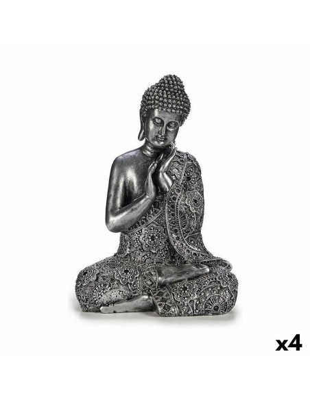 Statua Decorativa Buddha Seduto Argentato 22 x 33 x 18 cm (4 Unità) da Gift Decor, Soprammobili - Ref: S3624320, Precio: 71,5...