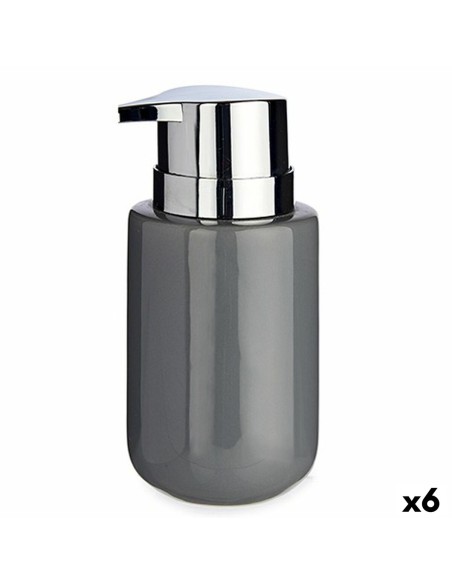 Dispensador de Jabón Gris Plateado Metal Cerámica 350 ml (6 Unidades) | Tienda24 Tienda24.eu