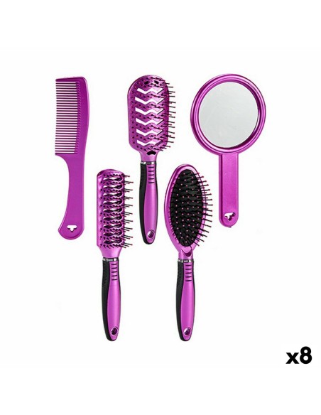 Set de peines/cepillos Morado Plástico (8 Unidades) | Tienda24 Tienda24.eu