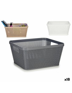 Korb 16,5 x 12,5 x 23 cm Grau Kunststoff 3 L | Tienda24 Tienda24.eu