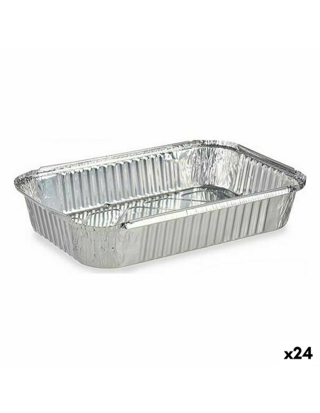 Set of Kitchen Dishes Disposable With lid Aluminium 21 x 6 x 30,5 cm (24 Units) | Tienda24 Tienda24.eu