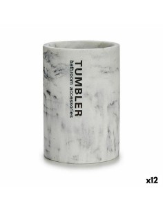 Portaspazzolini da Denti Tumbler Bianco Resina 7,5 x 10,2 x 7,5 cm (12 Unità) da Berilo, Supporti e distributori - Ref: S3624...