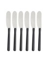 Set Butter Knife Silver Black Stainless steel Plastic (12 Units) | Tienda24 Tienda24.eu