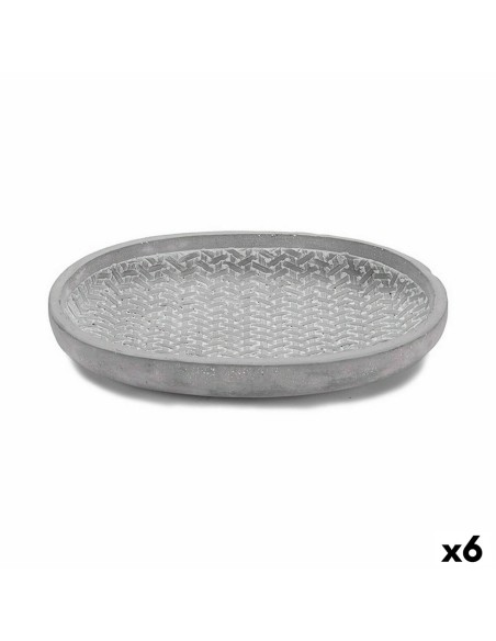 Sous-pot Avec relief Gris 28 x 4 x 23 cm (6 Unités) | Tienda24 Tienda24.eu