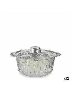 Ensemble de plats pour la cuisine Jetable Casserole Avec couvercle Aluminium 25,5 x 22 x 9,5 cm (12 Unités) de Kinvara, Moule...