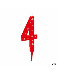 Vela Vermelho Aniversário Número 3 (12 Unidades) | Tienda24 Tienda24.eu